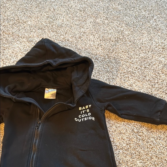 Black Footies One Piece with Elasticized Cuffs - Picture 3 of 4